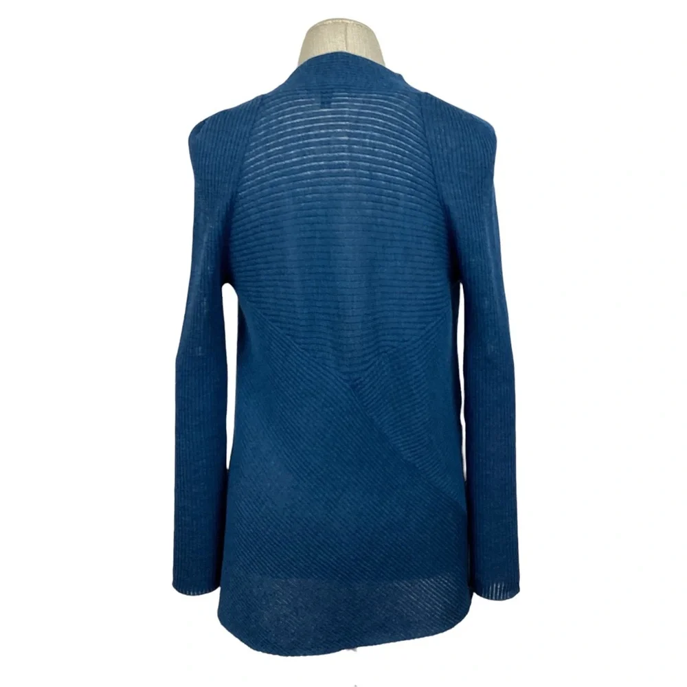 Eileen Fisher Wool Open Cardigan Blue - Picture 2 of 10